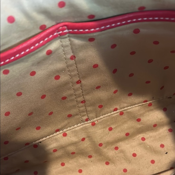 Kate Spade Red Leather Shoulder Bag with Textured Finish and Gold Accents - Picture 7 of 13